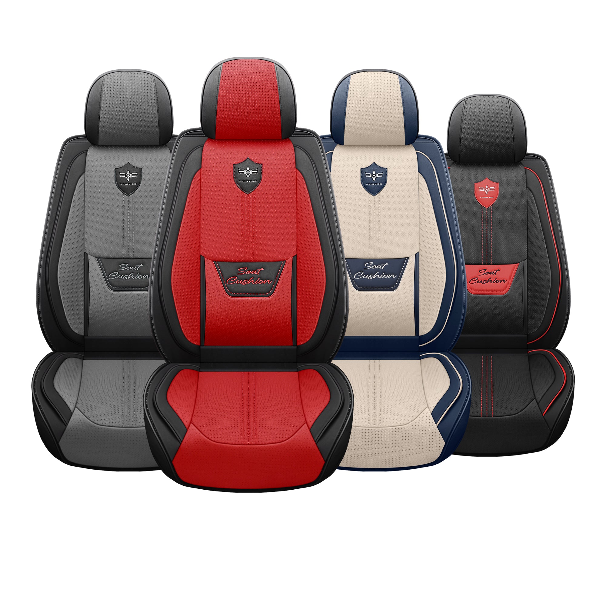 LINGVIDO Leather Car Seat Covers, Breathable Automotive Cover Cushion