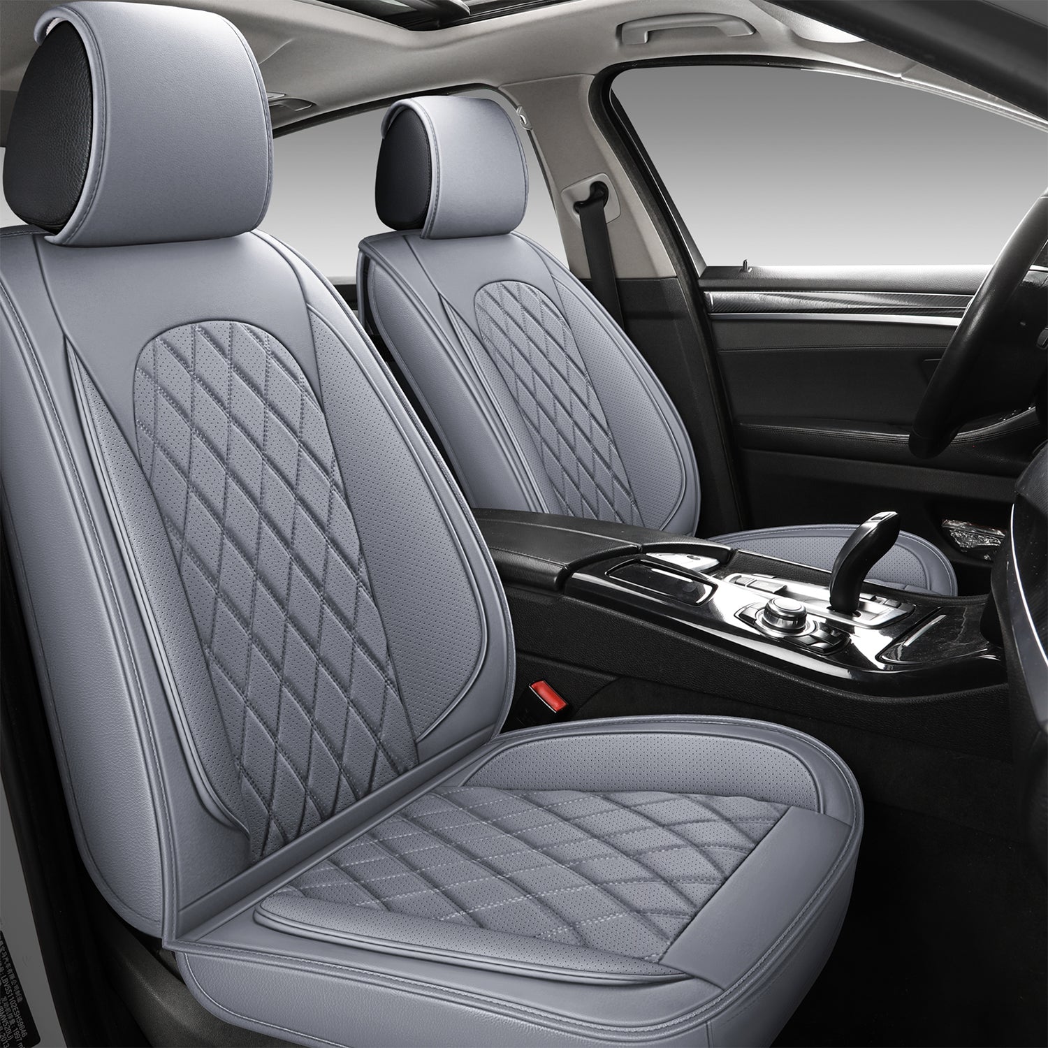 GM-DESIGN Linen Car Seat Cushion 3 Seat - Front Rear Car Seat Cushion Cover  - Waterproof