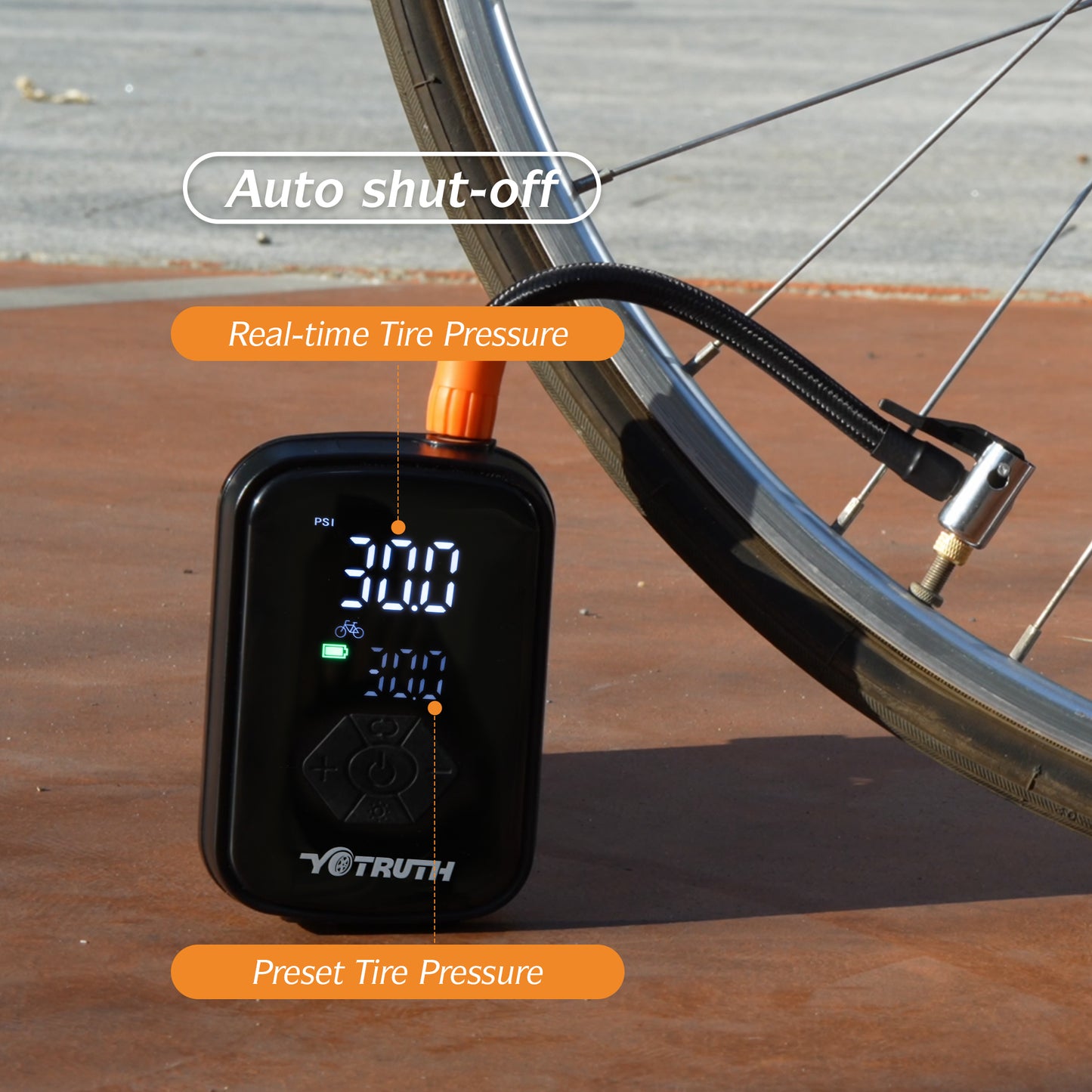 Tire Inflator Portable Air Compressor 150PSI,Fast Inflation, Auto Shutoff, Digital Pressure Gauge, LED Light - Pump for Car, Motorcycle, Bike, Ball