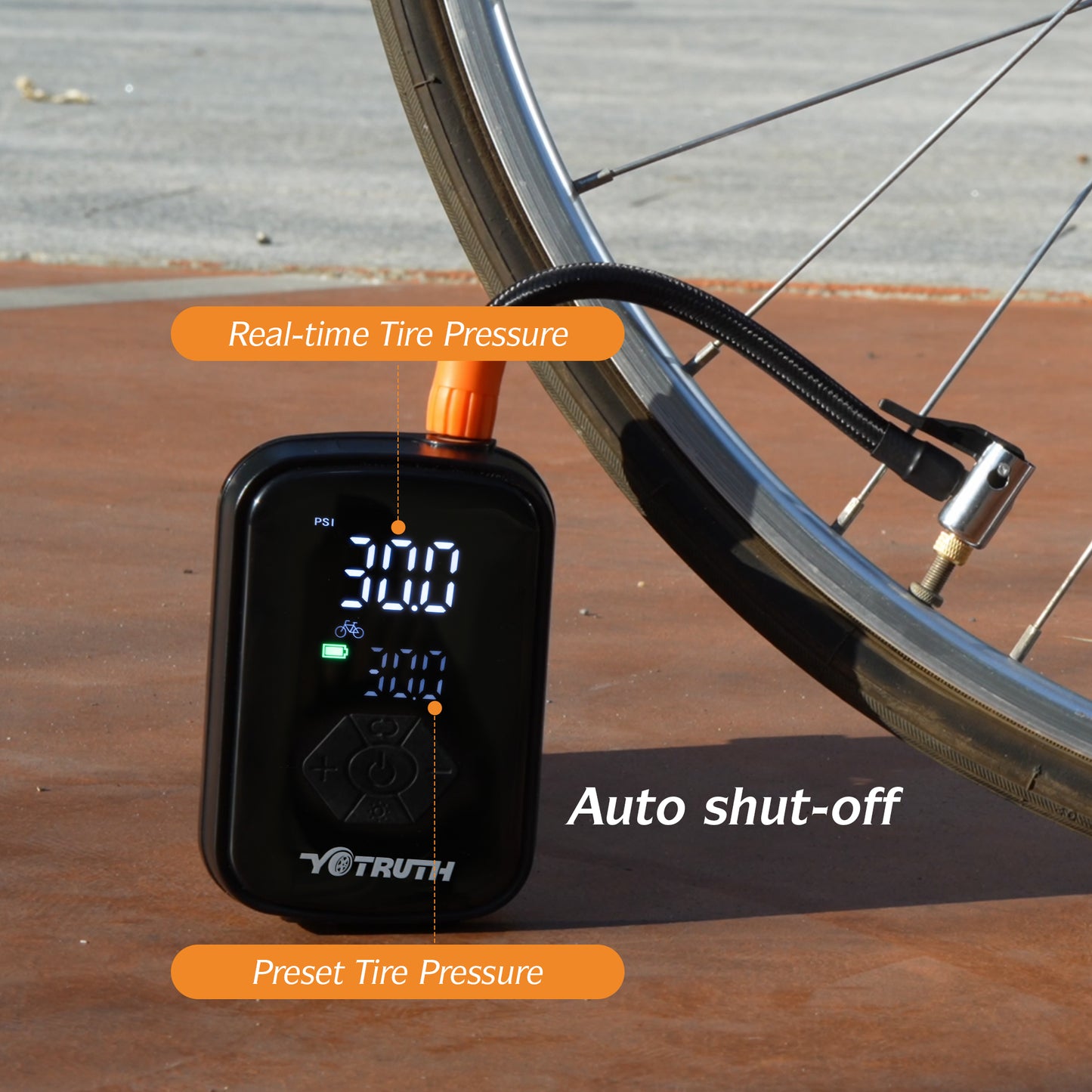 Tire Inflator Portable Air Compressor 150PSI,Fast Inflation, Auto Shutoff, Digital Pressure Gauge, LED Light - Pump for Car, Motorcycle, Bike, Ball