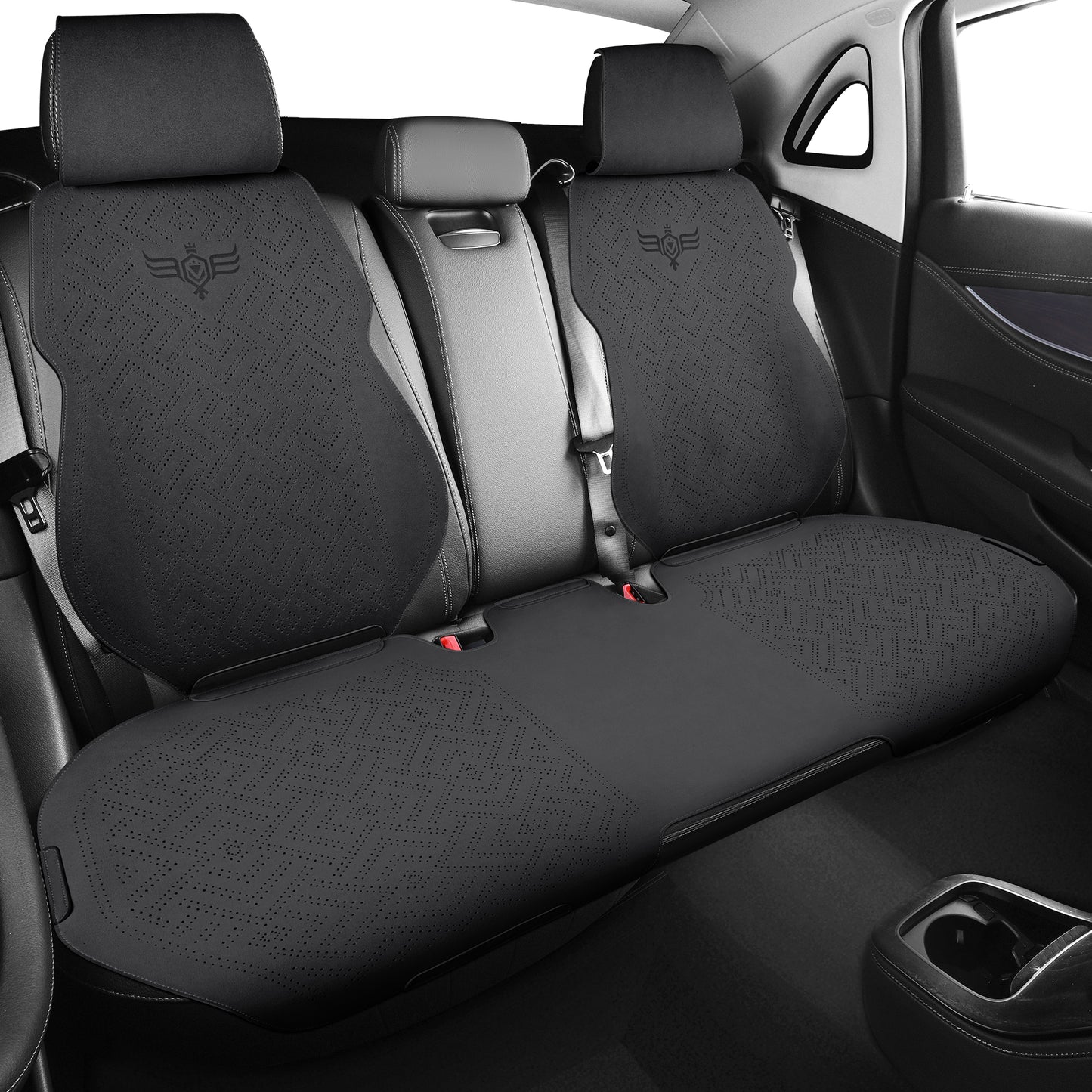 LINGVIDO Black Car Seat Cover - Full Set of Leather Seat Covers for Cars & Trucks - Automotive Seat Covers & Accessories for Interior Protection