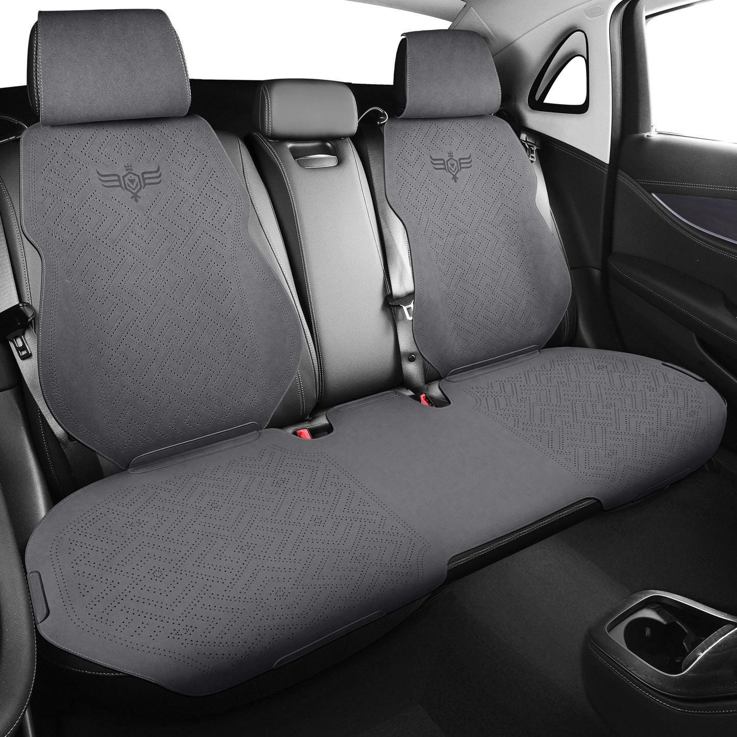 LINGVIDO Gray Car Seat Cover - Full Set of Leather Seat Covers for Cars & Trucks - Automotive Seat Covers & Accessories for Interior Protection