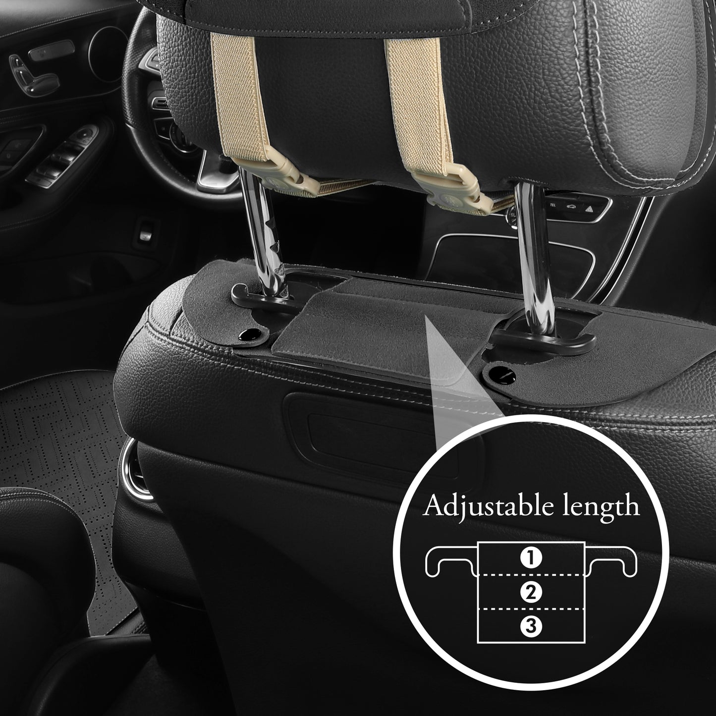 LINGVIDO Black Car Seat Cover - Full Set of Leather Seat Covers for Cars & Trucks - Automotive Seat Covers & Accessories for Interior Protection