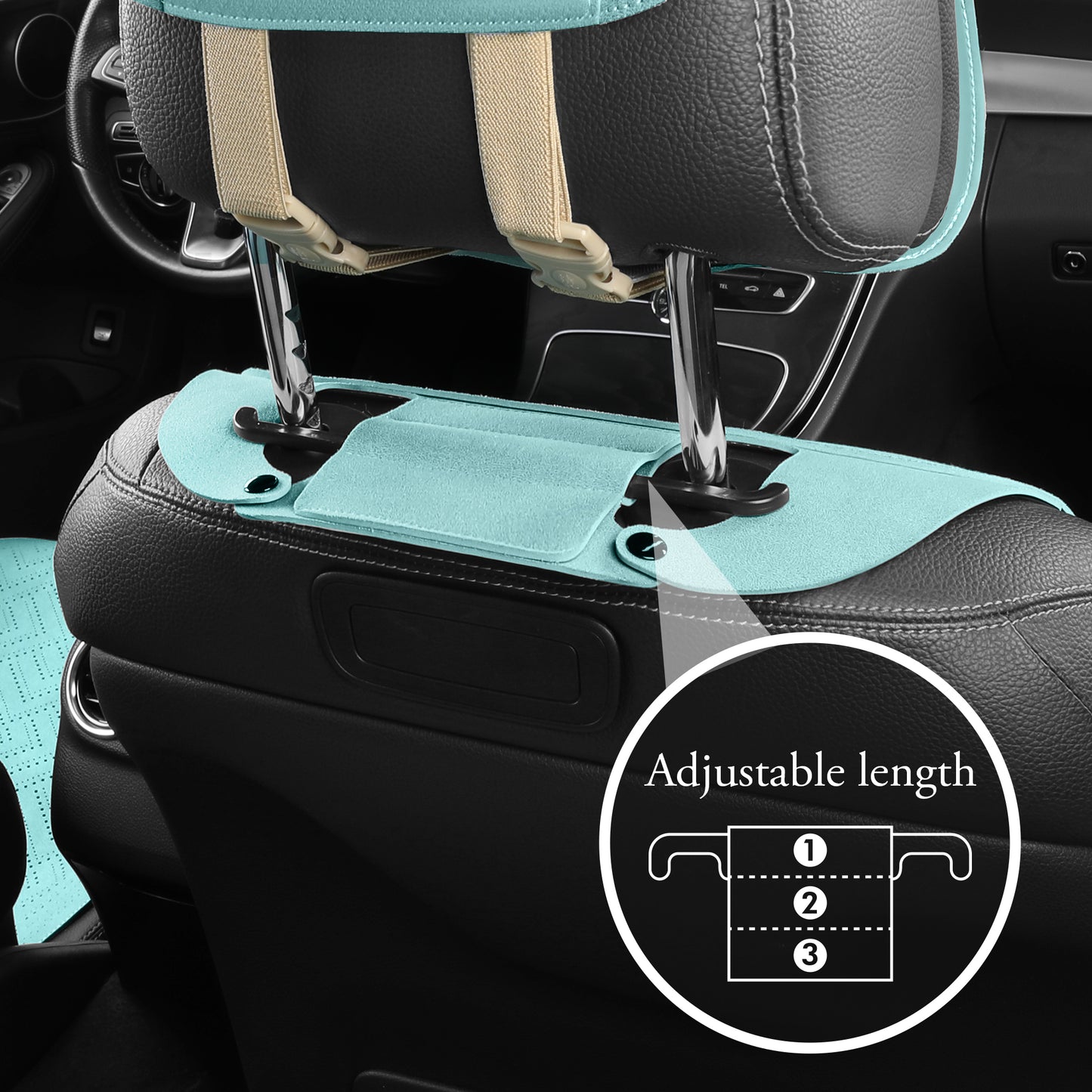 LINGVIDO Tiffany Blue Car Seat Cover - Full Set of Leather Seat Covers for Cars & Trucks - Automotive Seat Covers & Accessories for Interior Protection