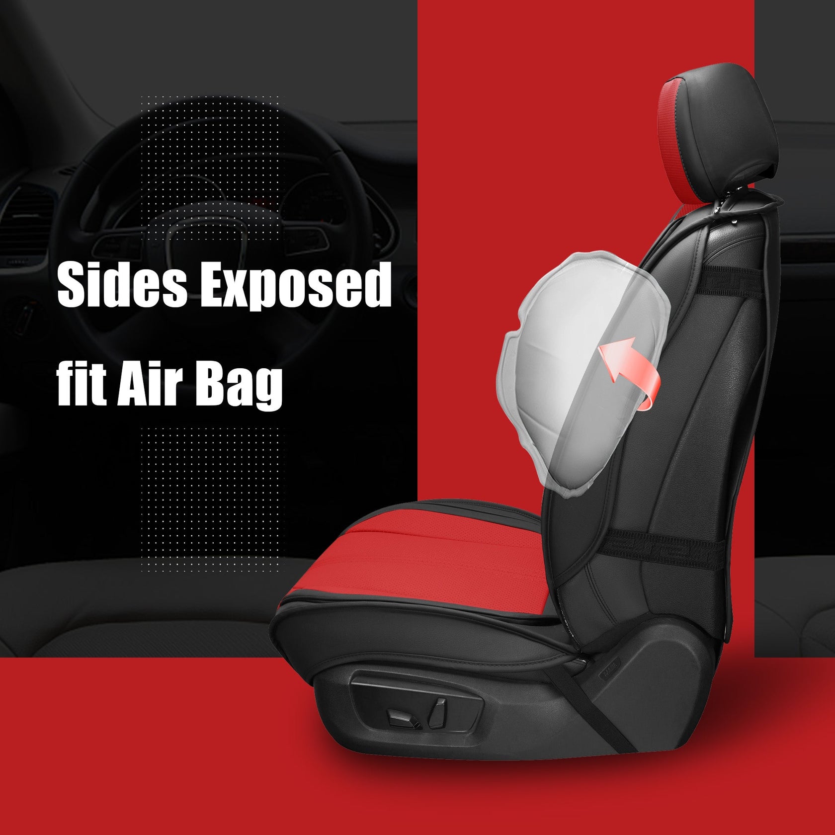 LINGVIDO Leather Car Seat Covers, Breathable Automotive Cover Cushion