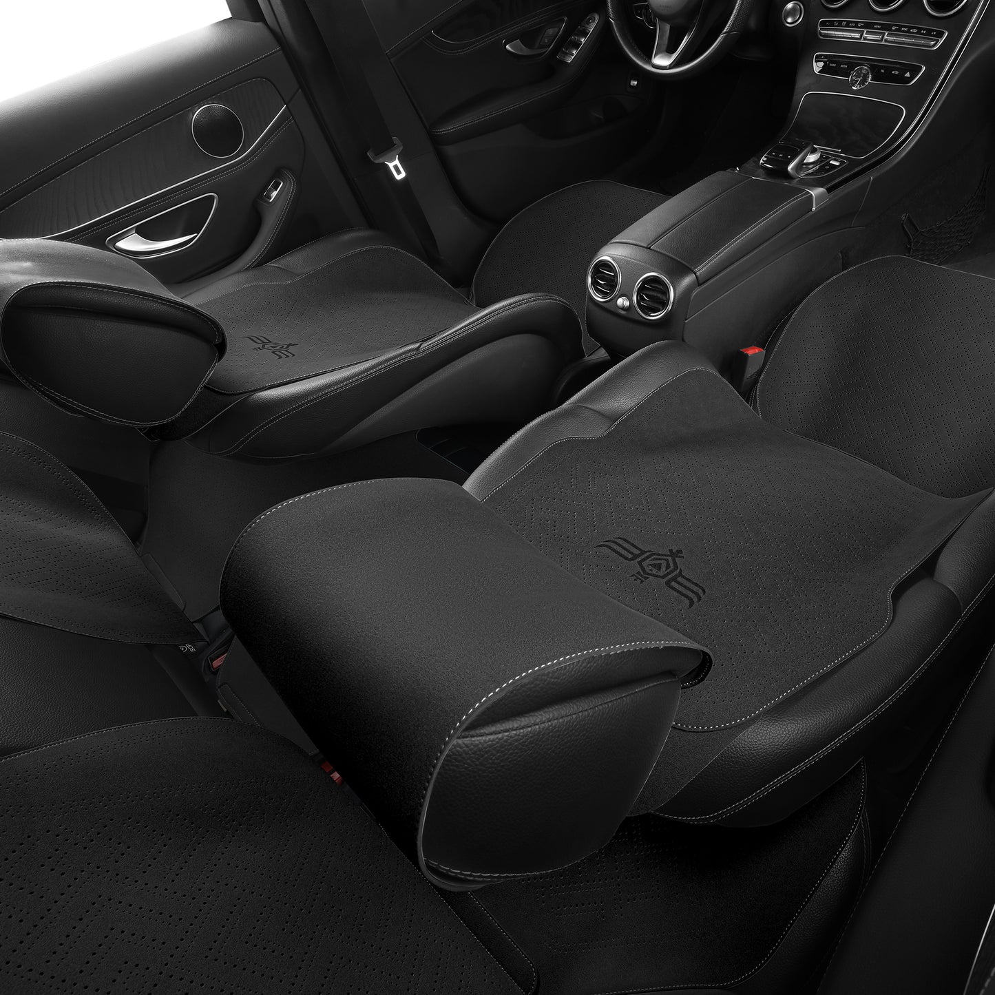 LINGVIDO Black Car Seat Cover - Full Set of Leather Seat Covers for Cars & Trucks - Automotive Seat Covers & Accessories for Interior Protection