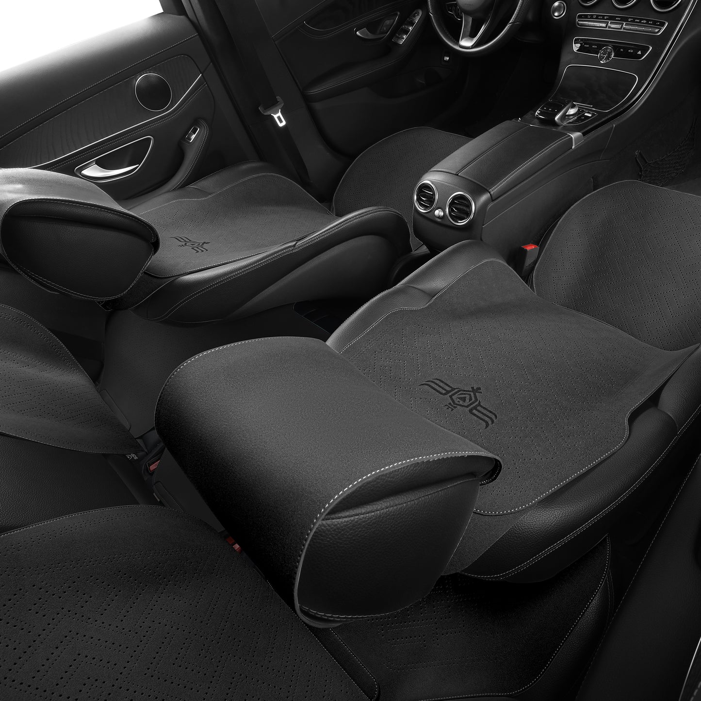 LINGVIDO Gray Car Seat Cover - Full Set of Leather Seat Covers for Cars & Trucks - Automotive Seat Covers & Accessories for Interior Protection