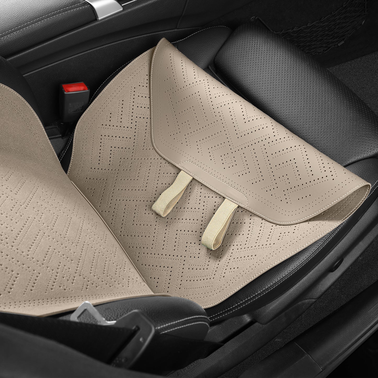 LINGVIDO Beige Car Seat Cover - Full Set of Leather Seat Covers for Cars & Trucks - Automotive Seat Covers & Accessories for Interior Protection