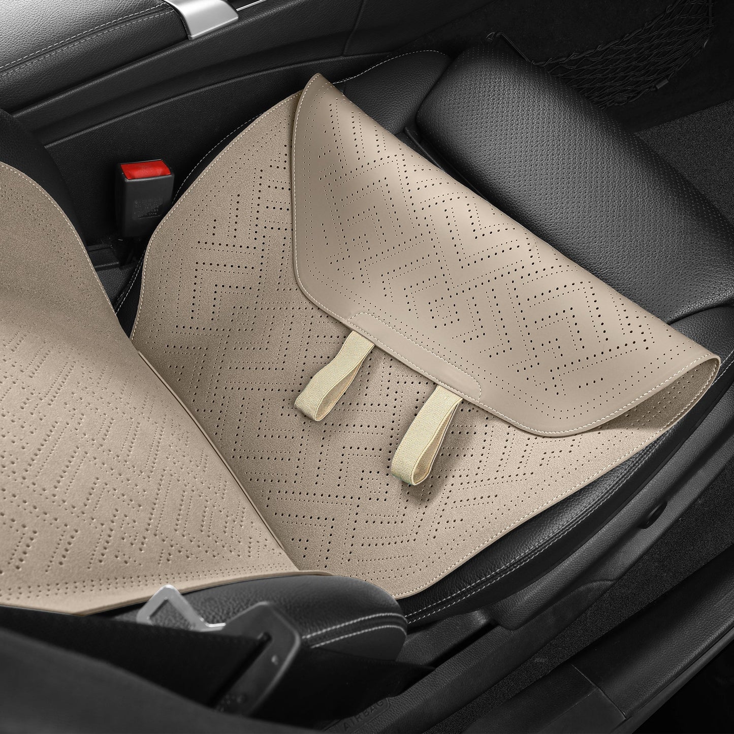 LINGVIDO Beige Car Seat Cover - Front Set of Leather Seat Covers for Cars & Trucks - Automotive Seat Covers & Accessories for Interior Protection