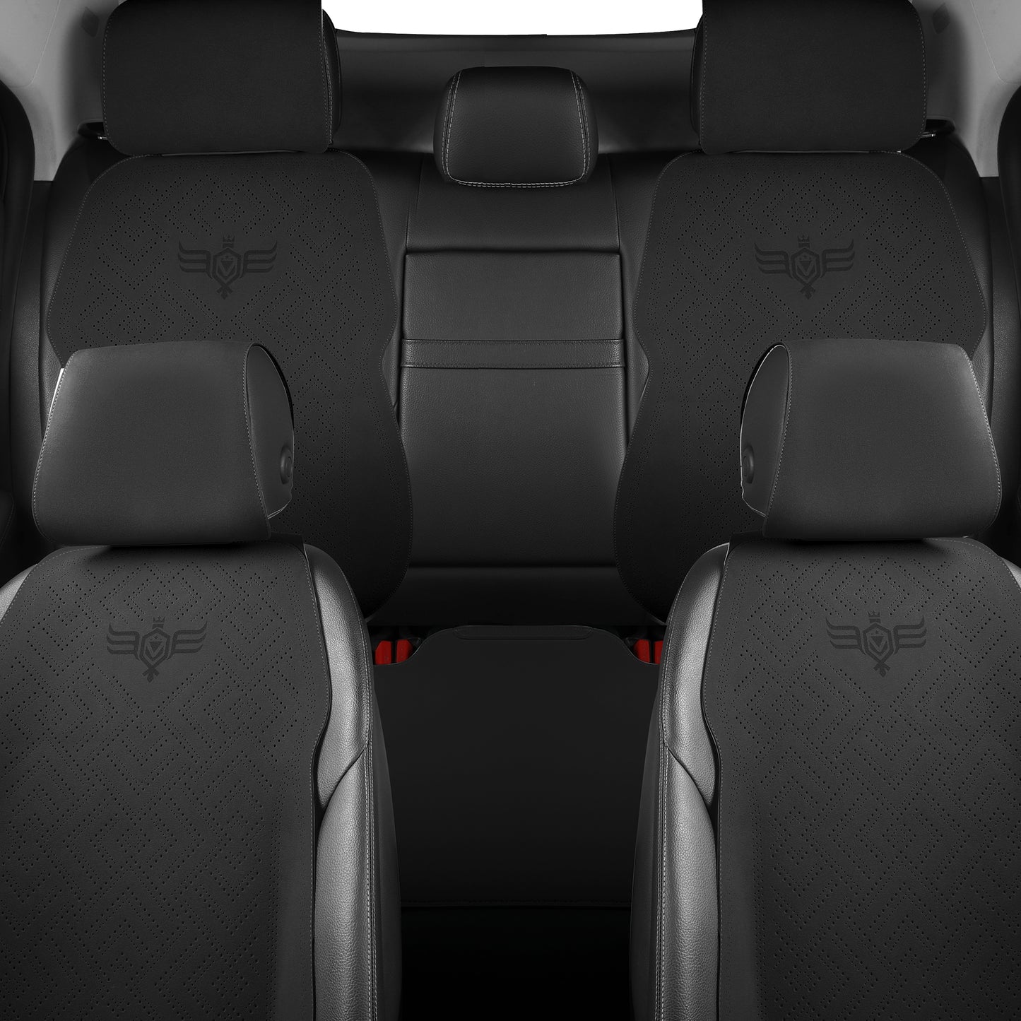 LINGVIDO Black Car Seat Cover - Full Set of Leather Seat Covers for Cars & Trucks - Automotive Seat Covers & Accessories for Interior Protection